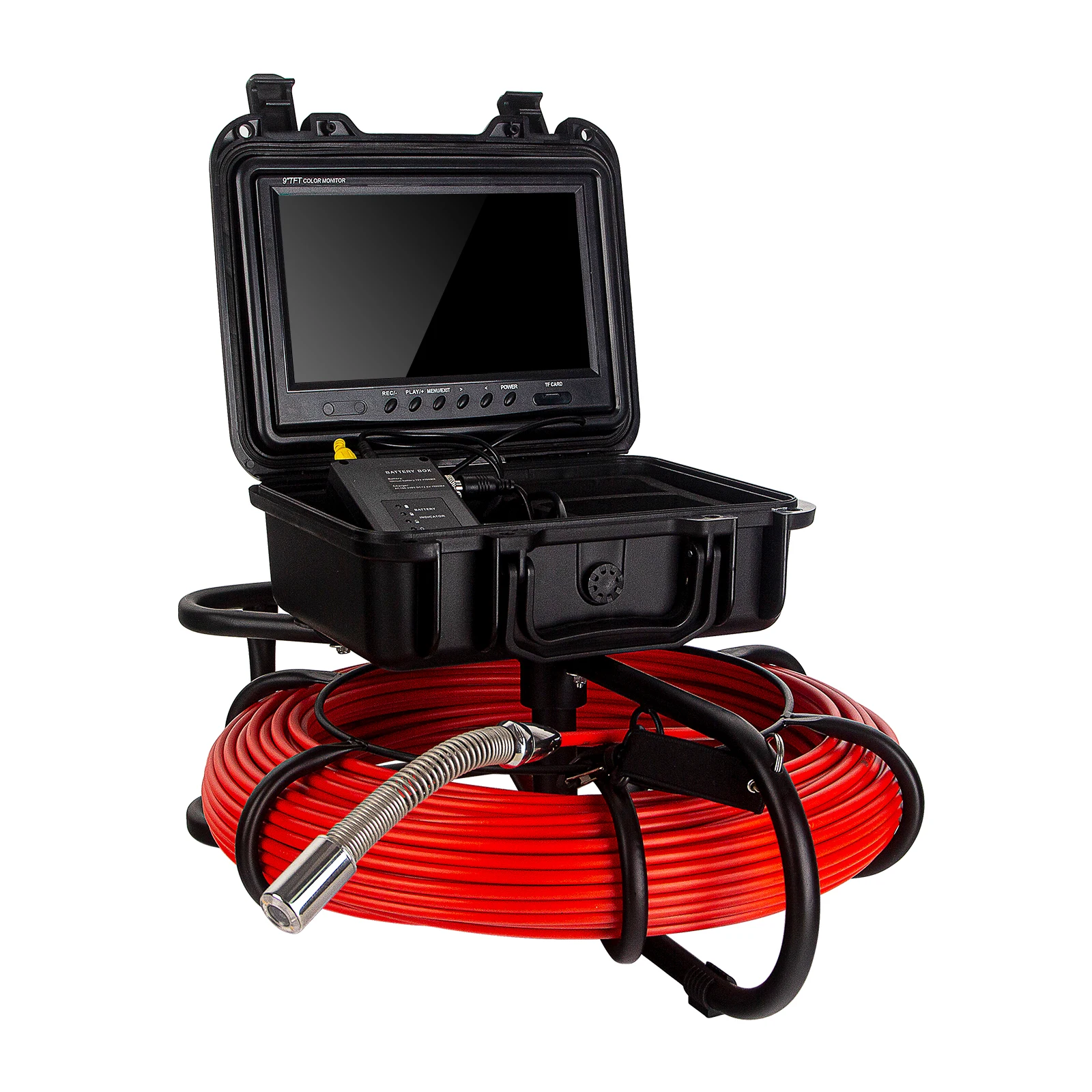 Pipe Inspection Camera 9Inch HD 1080P Screen 512Hz Sonde&Locator Self-leveling, Drain Camera for Home Pipelines Inpspection