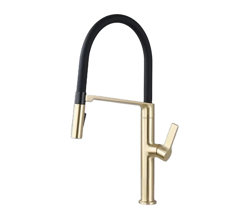 Manufacturer Brass Chrome Gold Black Gun Grey Deck Mounted Single Handle Silicone Flexible Neck Kitchen Faucets Mixers Taps