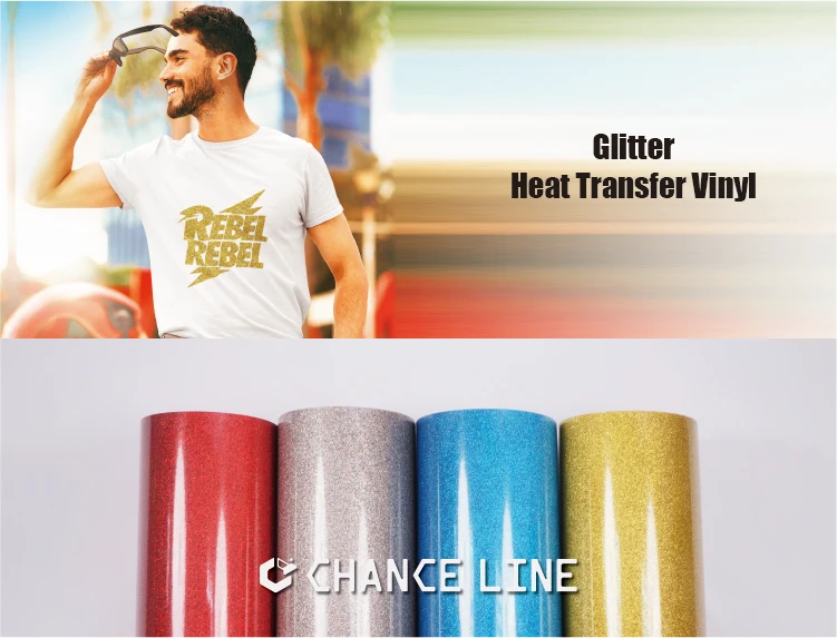 Wholesale Heat Transfer Easy Peeling Rolls Htv Textile Glitter Vinyl