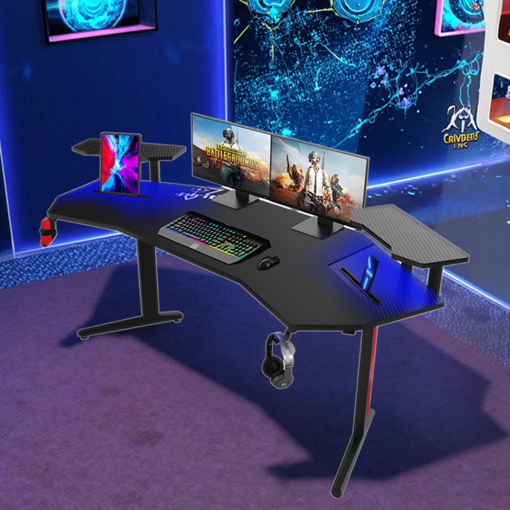 180cm Large Desktop RGB Gaming Desk Corner E-sports Computer Gaming Table  Manufacturer Black Pc Gamer Desk With LED