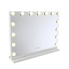 Modern Rectangle Lighted Make Up Mirror Hollywood Style LED Bulbs Vanity Mirror With USB Cable Power Supply