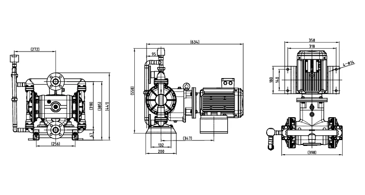 1 Inch 220V Electric Diaphragm Pump with 192 L/M Flow Rate and 8.4bar Pressure Carbon Fiber Construction