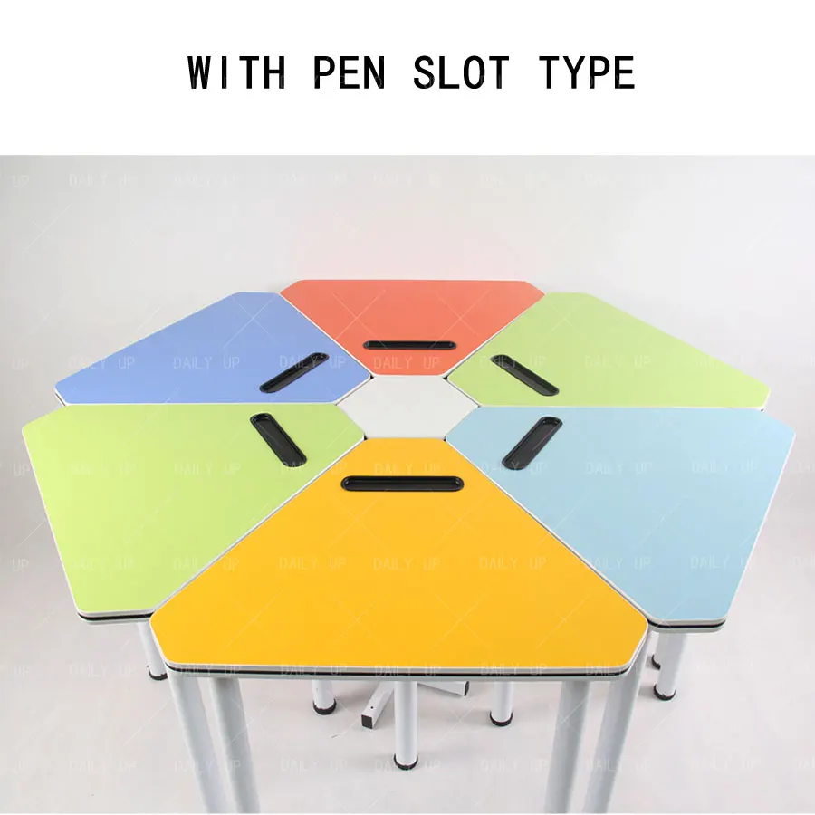 Group Reading Table and Chair With Colorful Desktop For Library Activity Studying Group Modular Reading Chair Adjustable