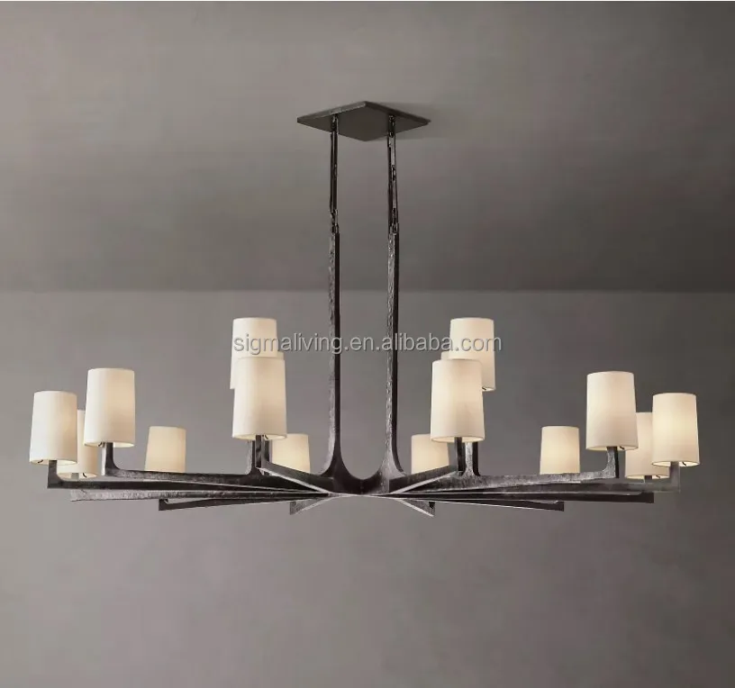 light chandelier luxury light iron crystal five-tier round 60