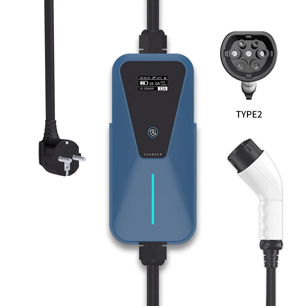 3.5kw Type2 Ev Portable Charger Ev Adapter Movable Ev Charger 2g 4g
