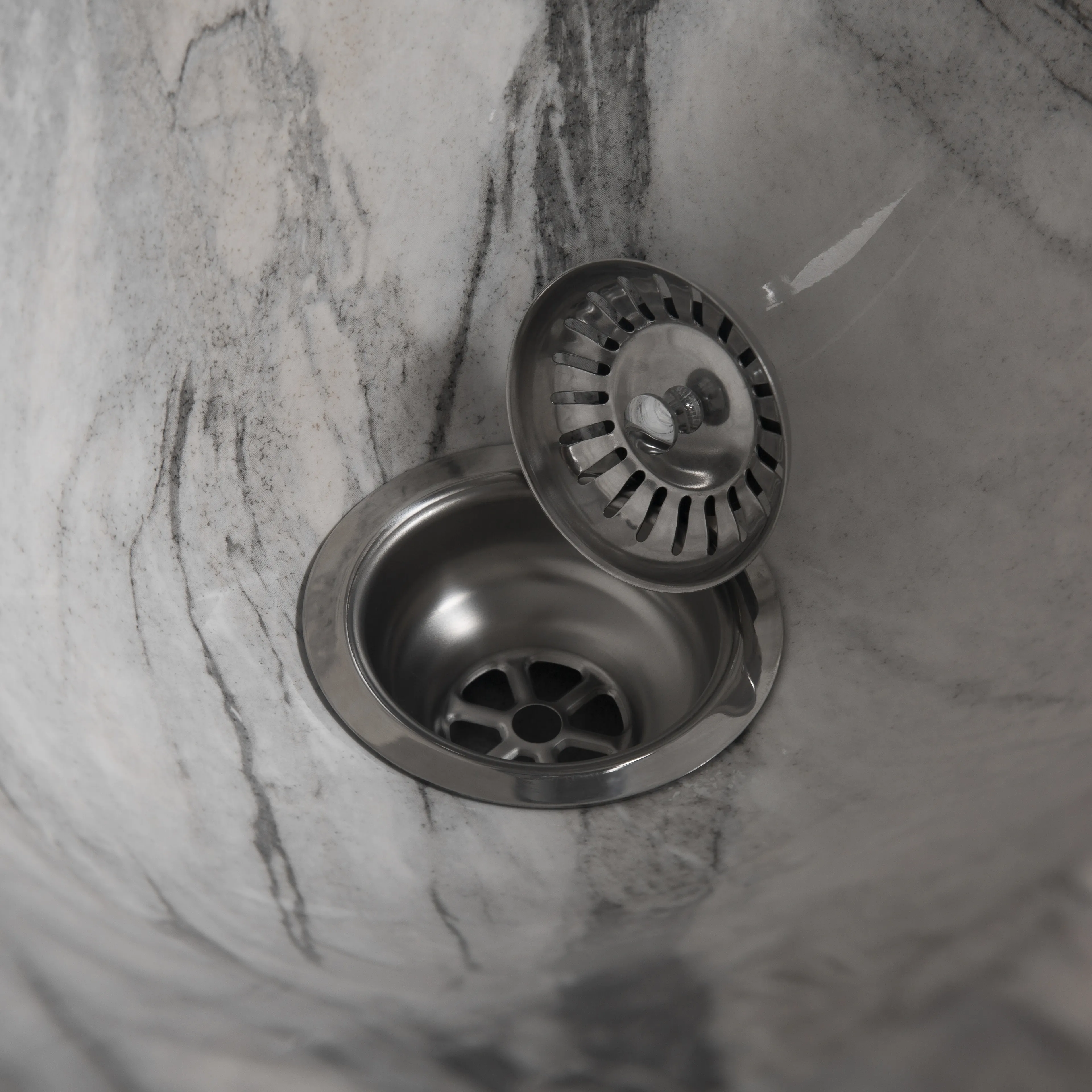 Marble Gray Color Classical Shape Porcelain Barber Shop Wash Hair Sink Bowl Ceramic Salon Shampoo Basin