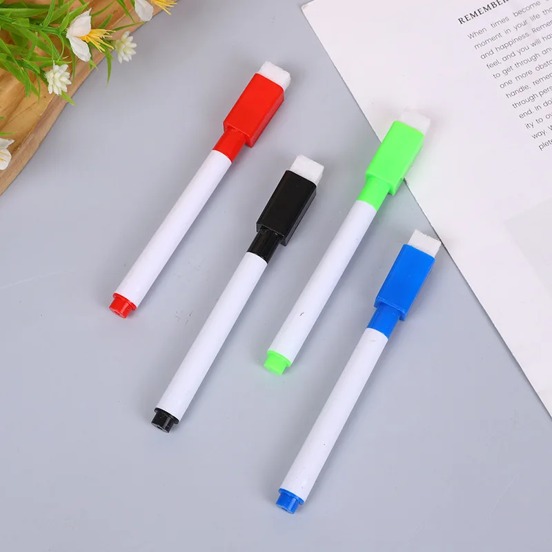 Factory Direct Sales Suction Card Four Brush Pens Color Pencil Whiteboard Marker Erasable Pen Wholesale