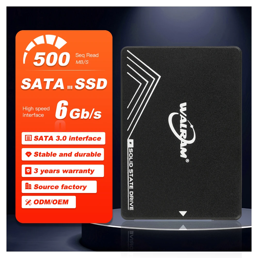 Walram 2.5-inch SATA3 Built-in SSD 128GB/256GB/512GB/1TB 3D NAND High Performance