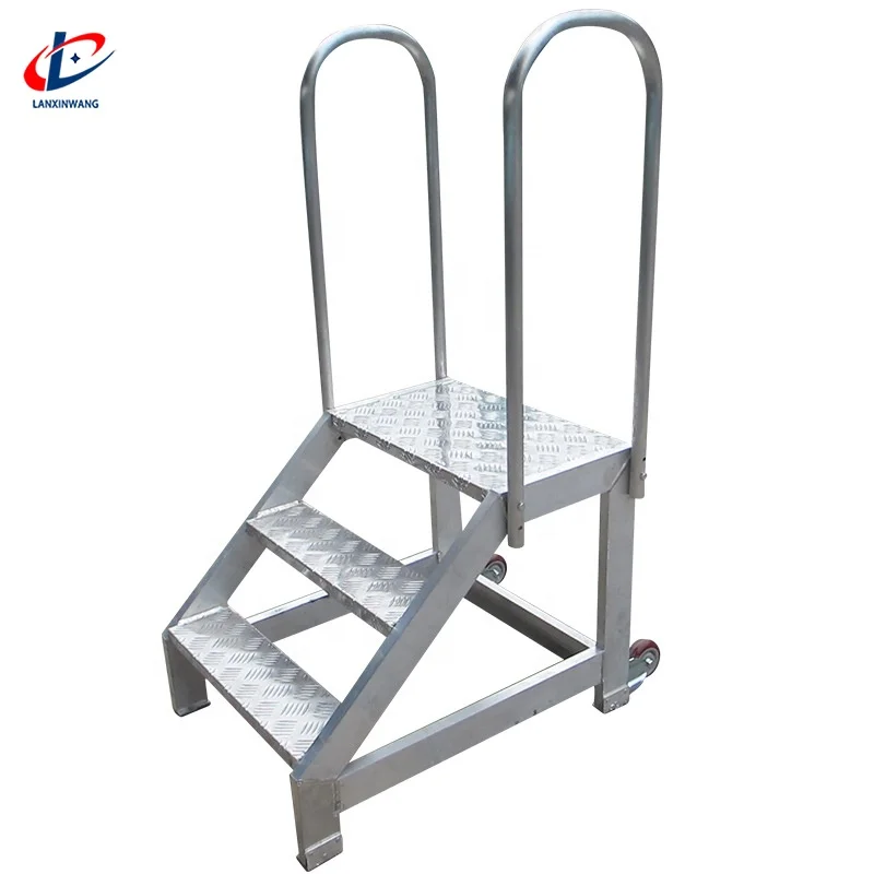 Подгонянный промышленный алюминиевый сплав стальной прокатный шага платформы подвижный восхождение склад лестницы грузовик для алюминиевого сплава алюминиевая верхняя консервная