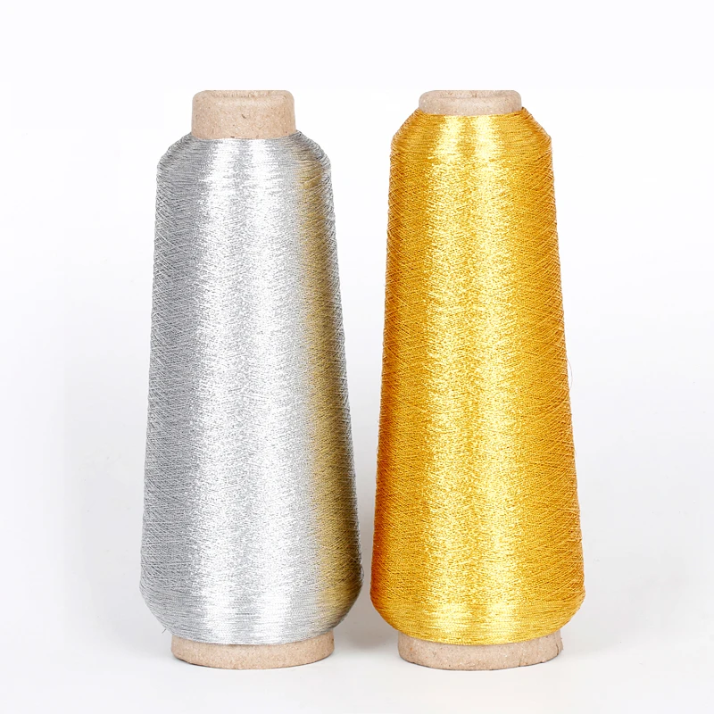 Apparel Gold Embroidery Thread  Silver Gold Thread Embroidery