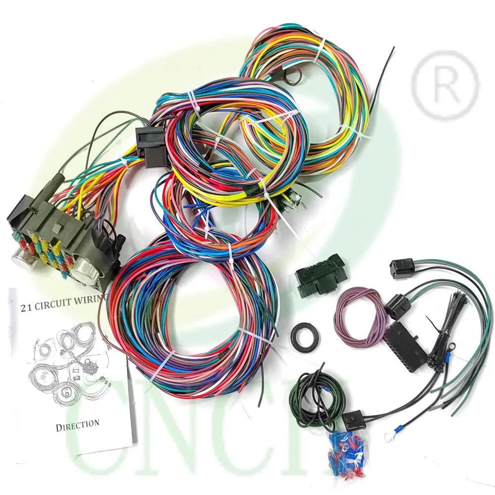 21 CIRCUIT WIRING HARNESS CHEVY MOPAR FORD HOTRODS UNIVERSAL EXTRA LONG WIRES - Foto 10