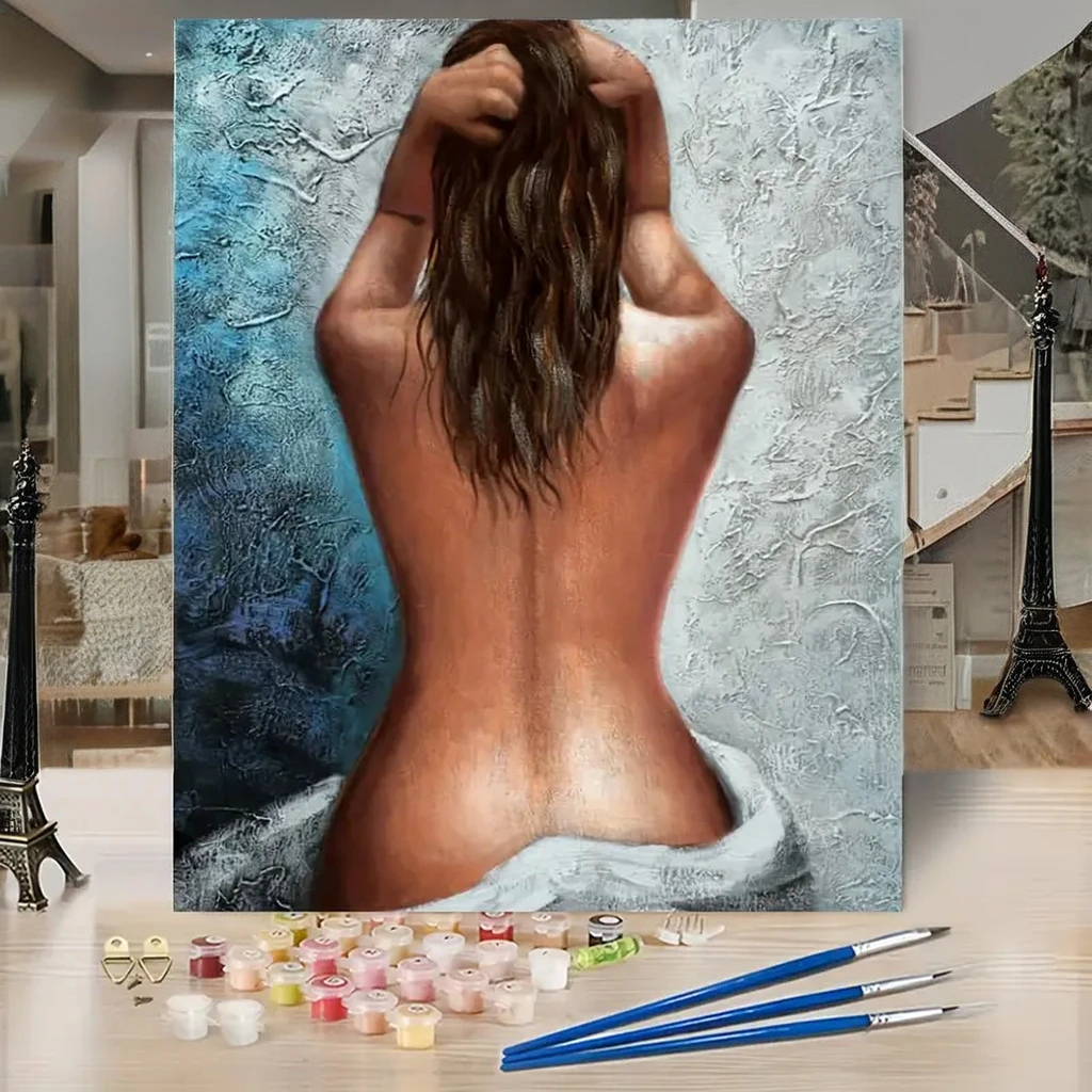 Set of DIY Digital Oil Paintings Sexy Art Goddess Canvas Wall Decoration Classic Style Nude Still Life Bedroom Home Landscape