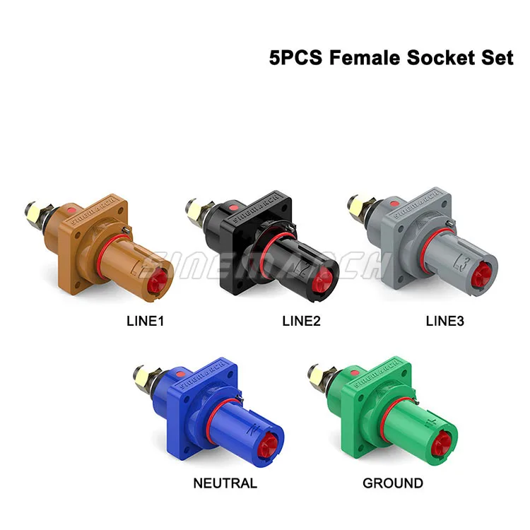 5X 400A POWERART Female Socket Set Panel Drain Single Pole Power Connector Compatible with Powerlock