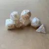 Pearl pattern white dot gold lettering