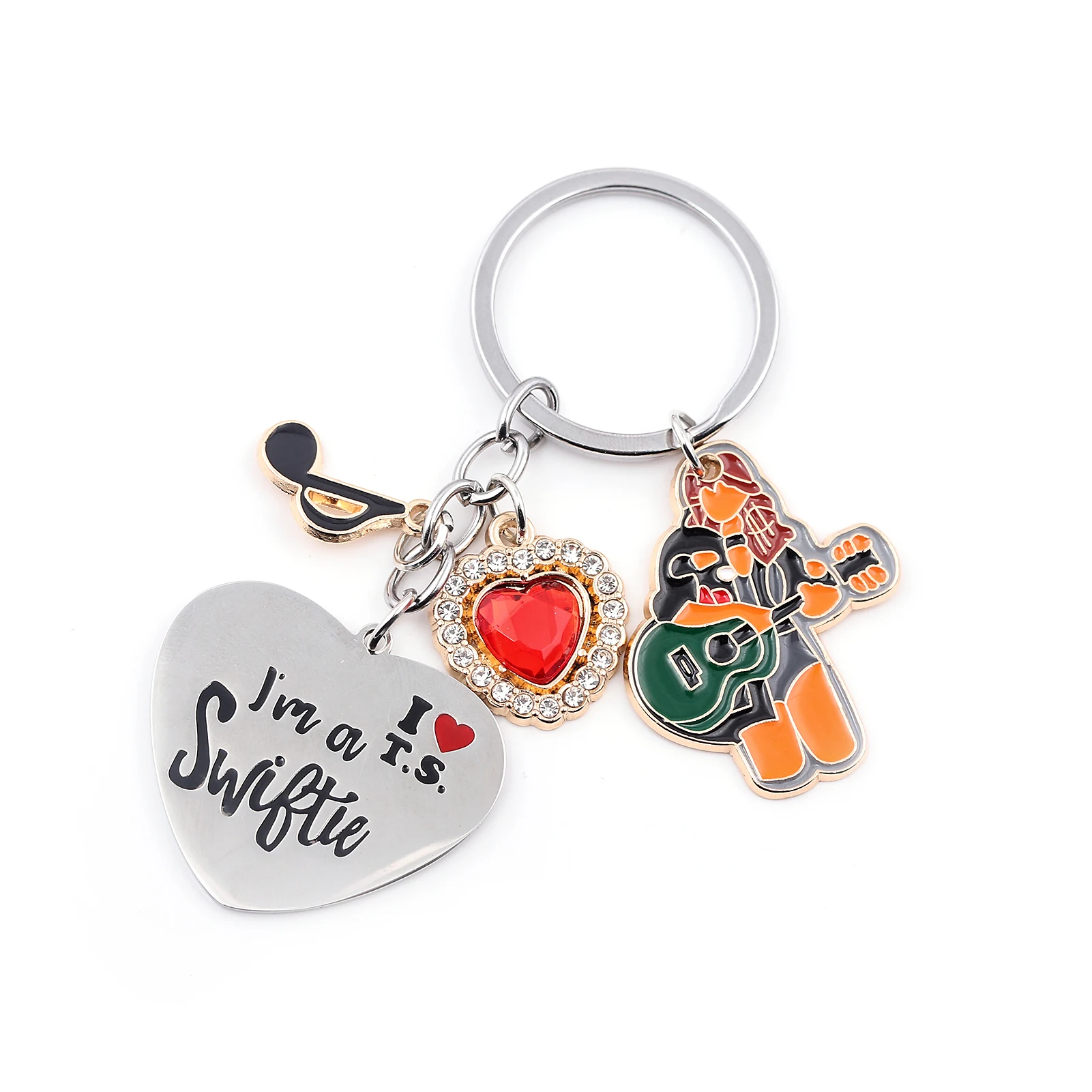 Kawaii Taylor Guitar Music Notation Swift the Taylor Keychain for Women Men Car Key Holder Gifts