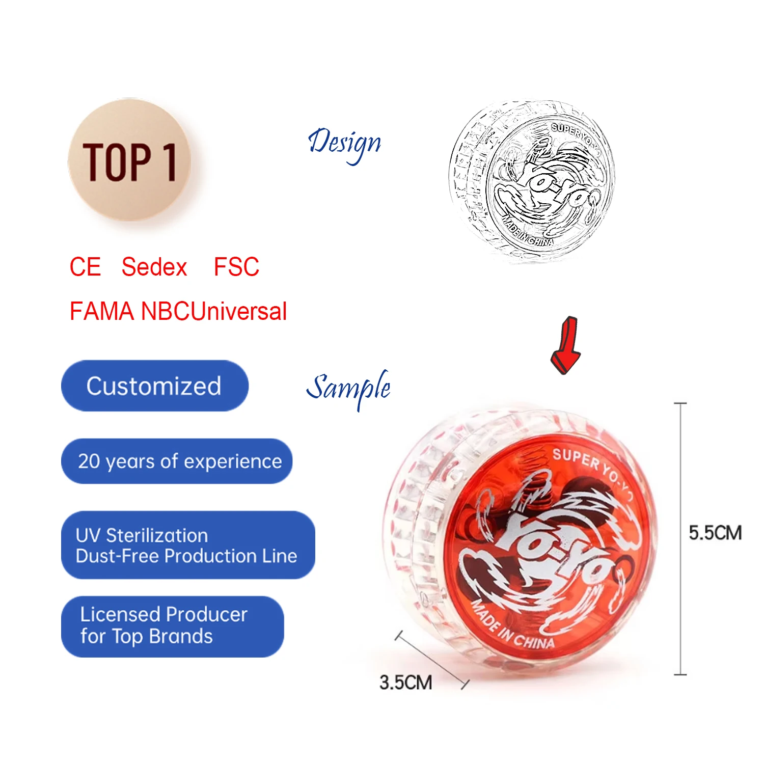 Light up Style YOYO Kids Plastic Toys Fidget Promotional Toys Classic Children's Gift Promotional Gifts with Custom Logo Pattern