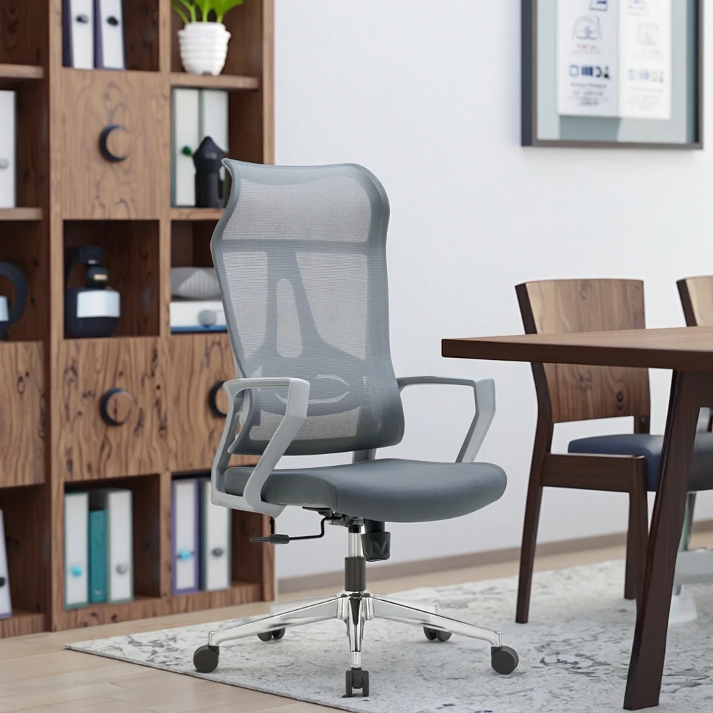 Professional High-Back Ergonomic Executive Conference Chairs Fixed Headrest Lumbar Support Thick Padded Seat 360 Smooth Office 5