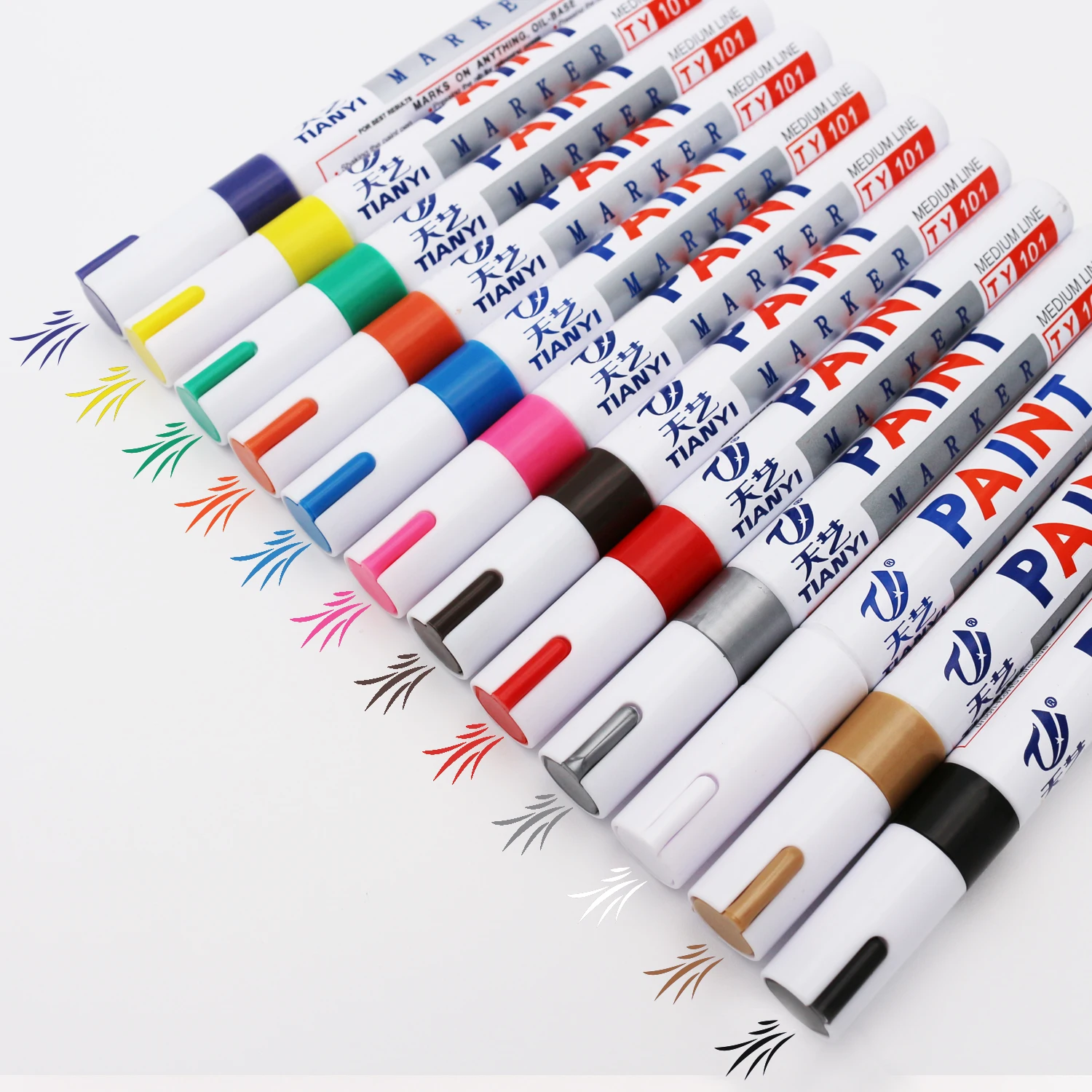 Permanent Oil Based Paint Markers Medium Tip Quick Dry Waterproof  Marker for Metal Wood Plastic Rock Painting Stone