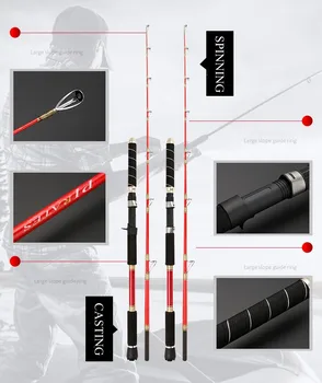 High Carbon Solid 1.65m 1.8m 1.95m 2.1m Super Hard 150# Drag 30KG 100-700G Lure Weight Slow Jigging Fishing Rod – Metal Jig – view 4