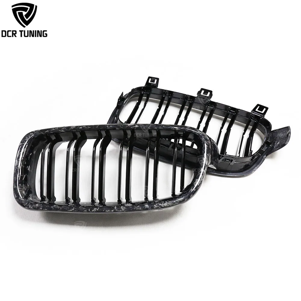 Carbon Fiber Style Front Kidney Grille Set For BMW F30 3 Series 2012-2018 (320i, 328i) - ABS Plastic