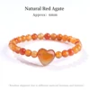 Bracciale cuore in agata rossa naturale