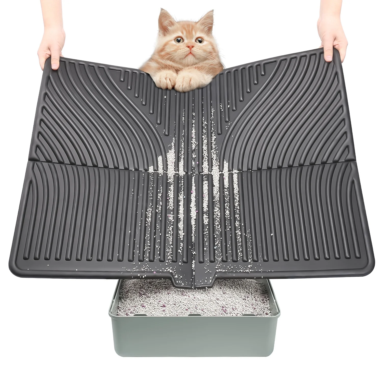 31x24 Inch EVA Cat Litter Rug Scratch Resistant No Slip Washable