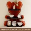 Bear-shaped Corner Stand F-02 [Black - Red Tea]