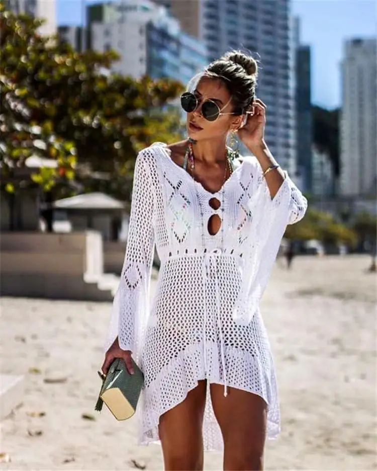 Summer Women Beach Sarongs Chiffon Scarves Geometrical Design Swimsuit  Cover Up Dress Plus Size -extra long printed sunscreen beach towel 