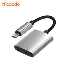 Mcdodo 557 2 In 1 Usb C To Usb C Headphone Aux Adapter Type C Earphone Splitter Pd 60W Charge Call For Iphone 15 Android Devices