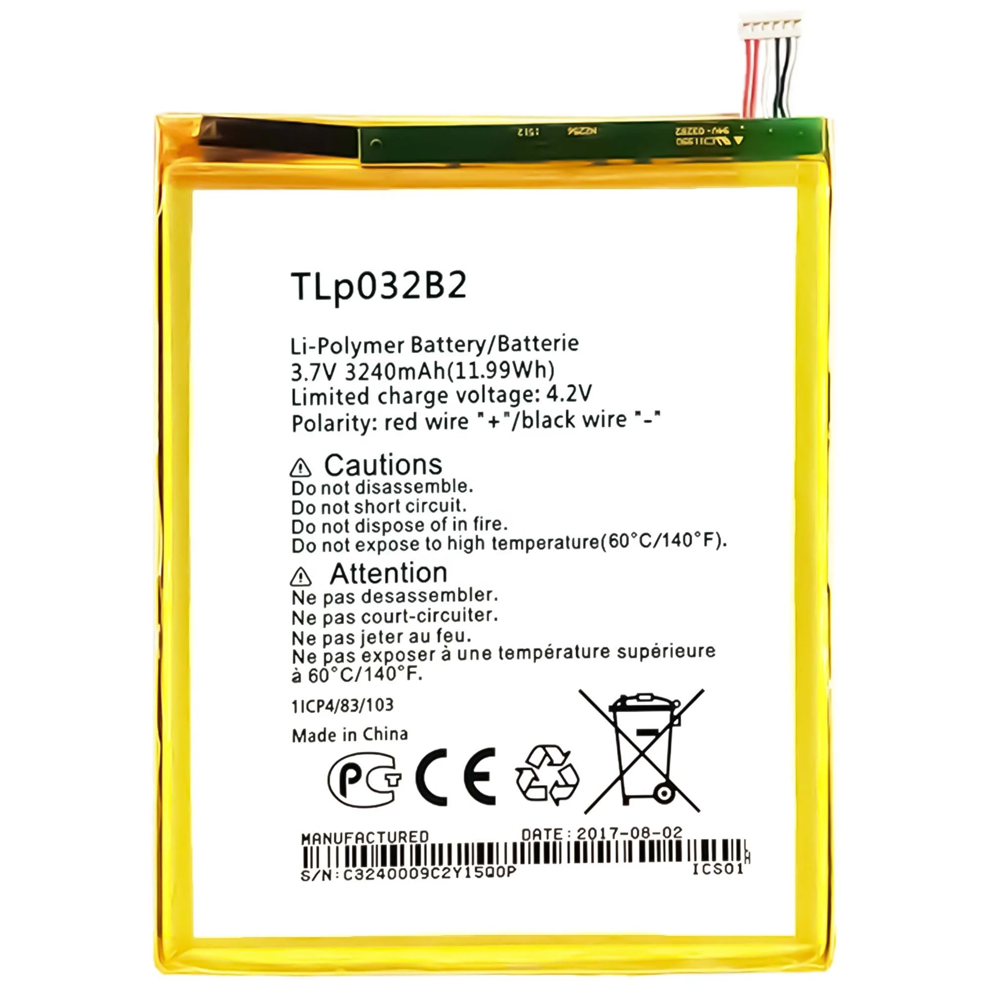 TLP032B2 Cell Phone Battery for Alcatel POP7 POP 7S POP 7 LTE Pixi 8 P310
