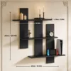 Estante de pared de 3 niveles, tamaño pequeño, color negro.