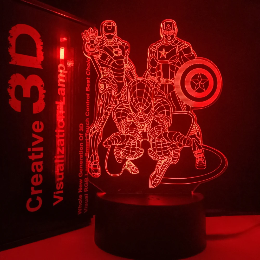 7 色 3D LED イリュージョンランプ リモコン付き - 寝室用テーブル 