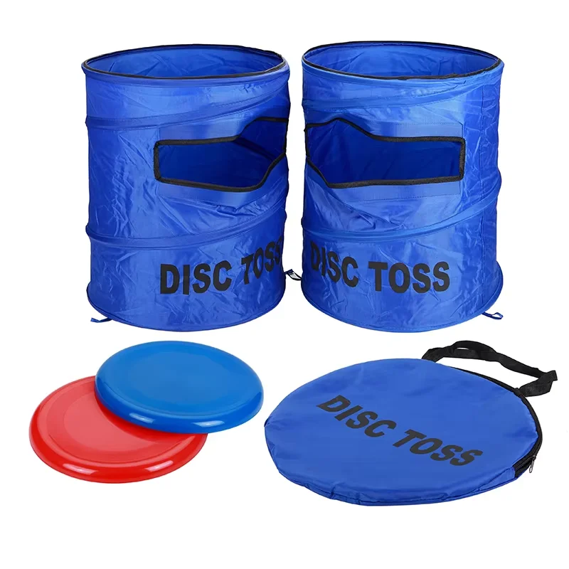 Folding flying disc target bucket portable outdoor throwing target disc toss game for children and adult