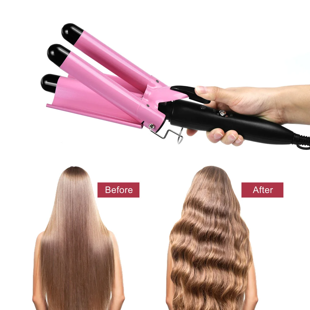 Amazon.com: Plancha rizadora de pelo con 3 barriles de temperatura  ajustable de 0.984 in, rizador de pelo para pelo largo o corto, se calienta  rápidamente, larga duración, rizador, rizador, rizador, herramienta caliente