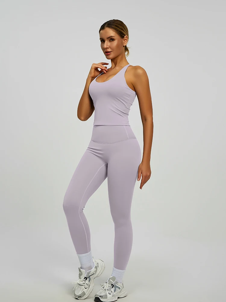 Popular Bra and Pants Nylon High Quality Women Two Piece Cross Back Sports Oem Yoga Set Yoga Sports Pants
