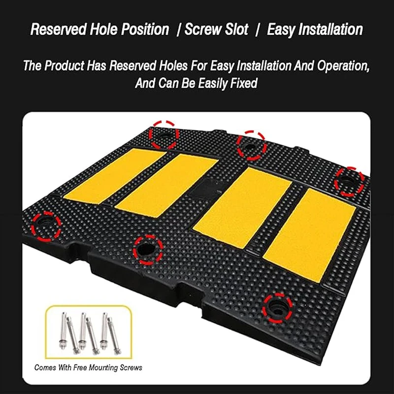 Heavy-Duty 500*600*50MM Speed Bump Rubber for Roadway Traffic Safety manufacture