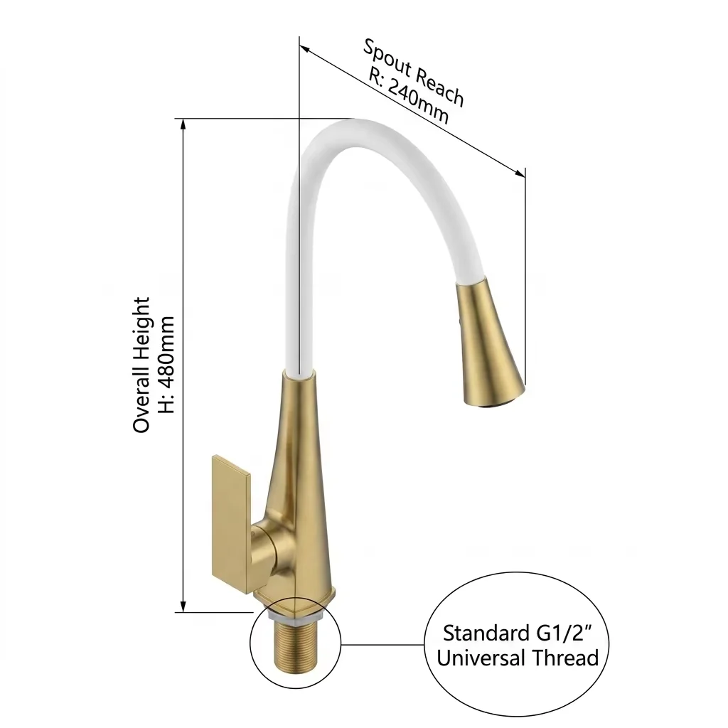 Full sink coverage with universal rotating spout design 360 swivel kitchen tap in action covering entire sink area