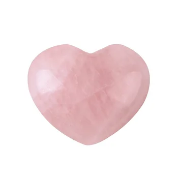 Wholesale Hot Sale Natural Heart Shaped Pink Quartz Small Rose Quartz Crystal Hearts Stone In Bulk
