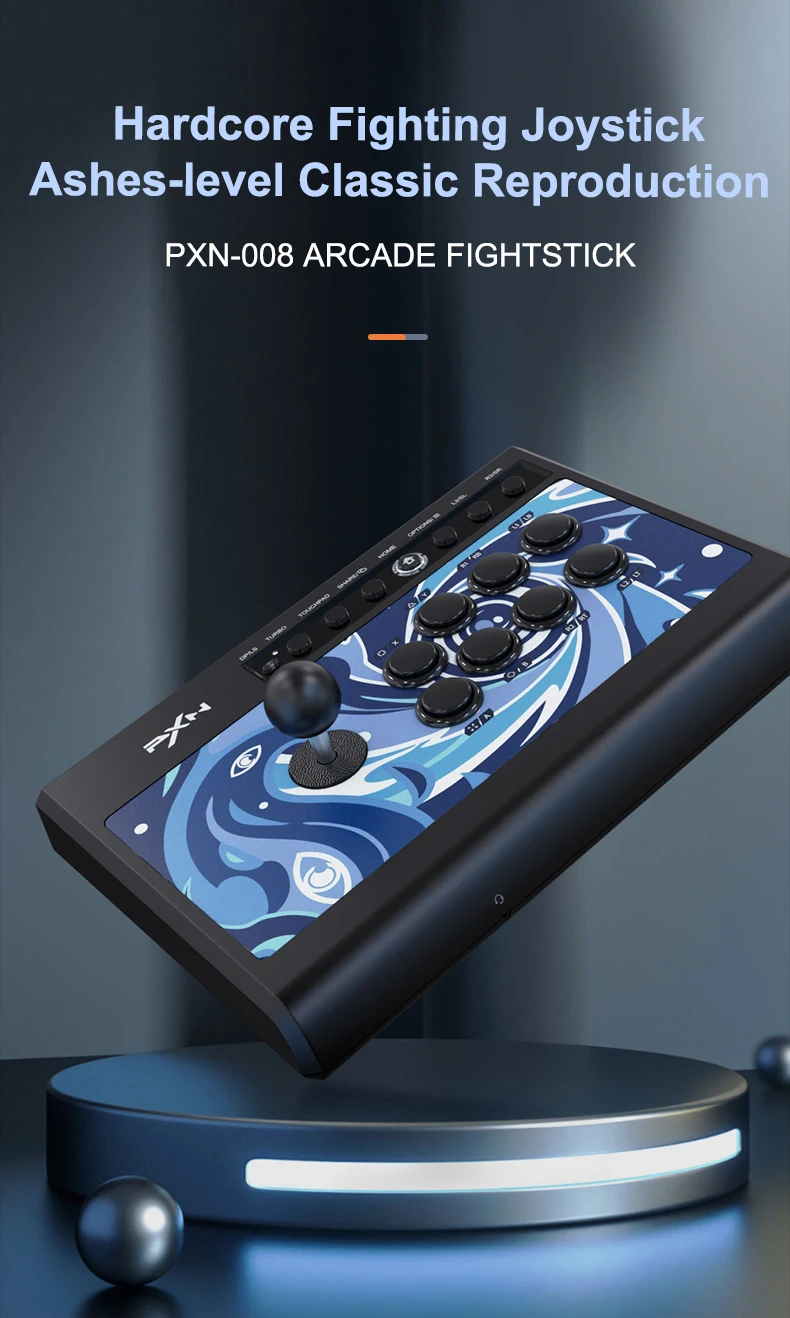 PXN 008 Arcade Fight Stick - Mini Size, Programmable Joystick