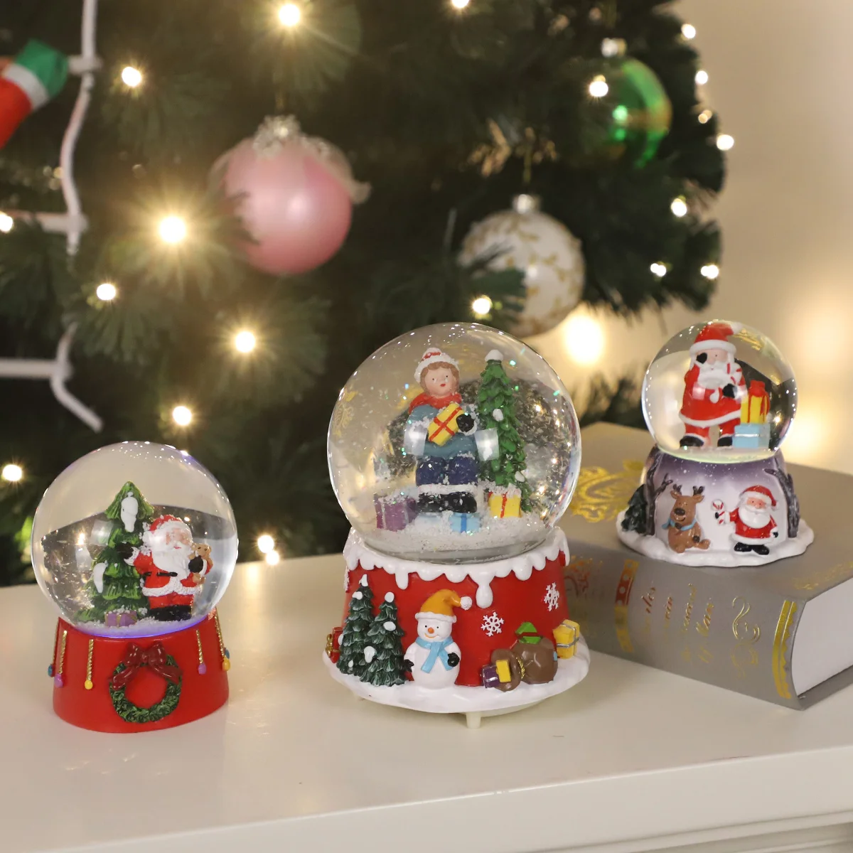 assorted size christmas ball ornaments chinese glass christmas globe snow gifts decorations