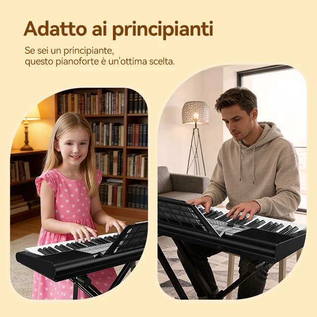 TERENCE SP611 Music Piano 61 Keys Electric Keyboard for Church