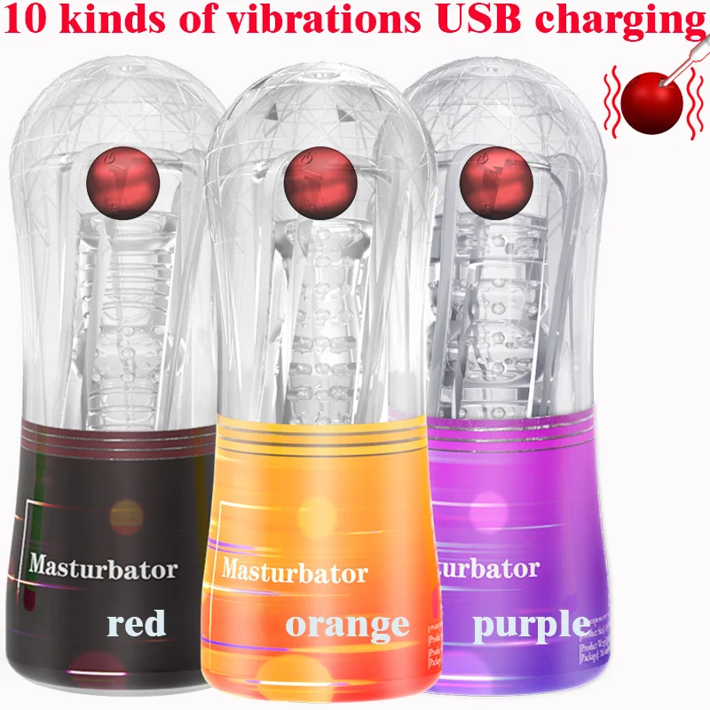 Vagina Type Male Masturbator With Battery Power Strong Vibration Male