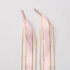 Champagne powder bronzing striped shoelaces