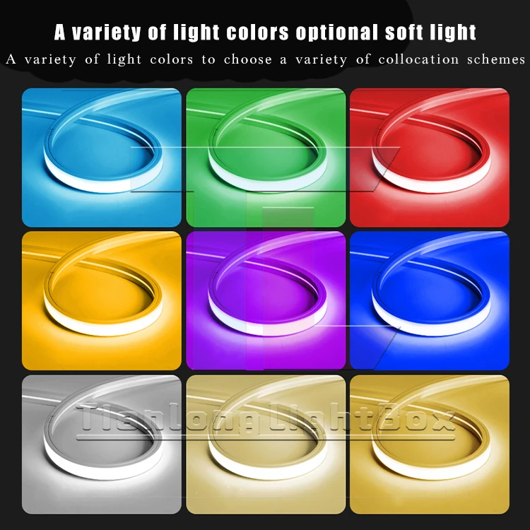5m silicone led channel system spotless flexible tube diy neon light box enclosed ip67 water dust proof 8mm strip-8