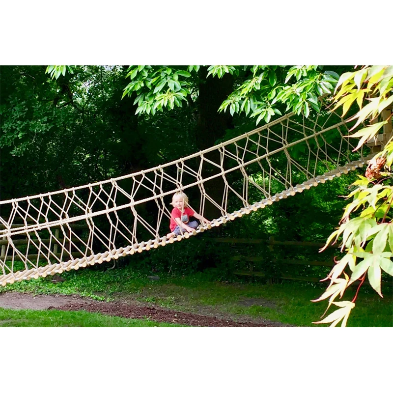 Pont Suspendu Pour Enfants – Parcours D'équilibre En Bois Et Corde Nylon, 2m, Escalade, Motricité, Extérieur
