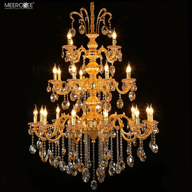 MEEROSEE Crystal Chandelier Light Fixture Hanging Luminaires Lamp for Restaurant Kitchen Foyer Dining room Lighting MD87227