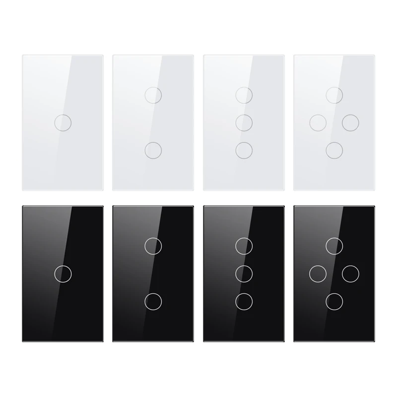 Smart WiFi ZigBee Tempered Glass Touch Panel Light Switch US Wireless Remote Control Wall Switches Works with Alexa Google Home