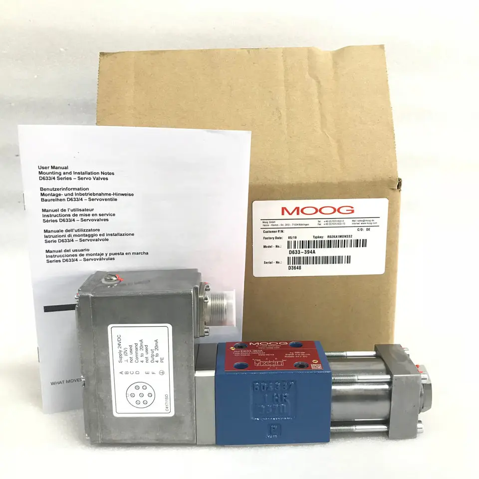 Moog G761 Series Servo Valve Electro Hydraulic Servo Valve G761-3003b ...