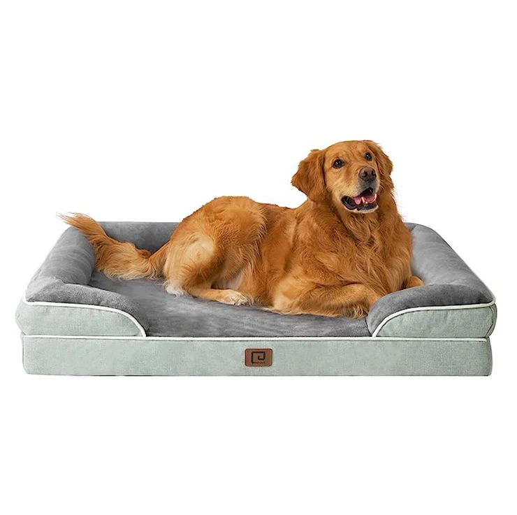 Factory Customized Minimalist Fancy Funny Rectangle Orthopedic Memory Foam Dog Bed Modern Anti Stress Pet Cat Bolster