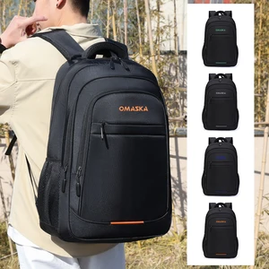 OMASKA Custom Logo Student Backpack  Waterproof Mochilas 17 Inch Men School Backpack Bags